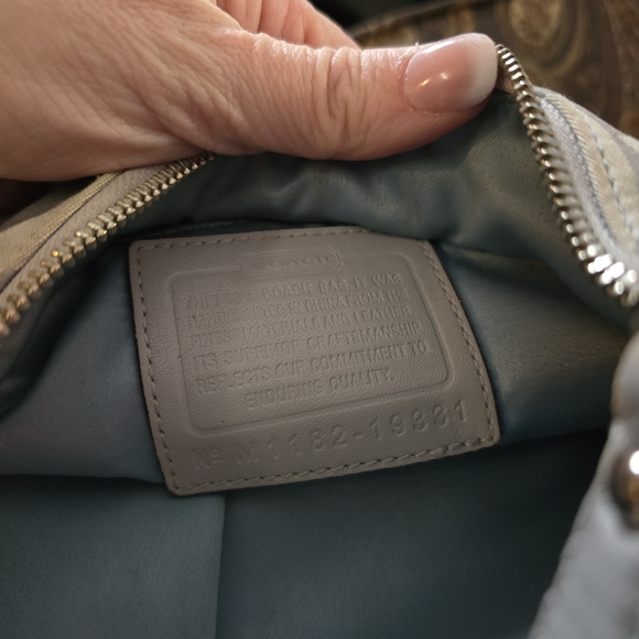 Coach Handbags - Coach Gray Leather Bag